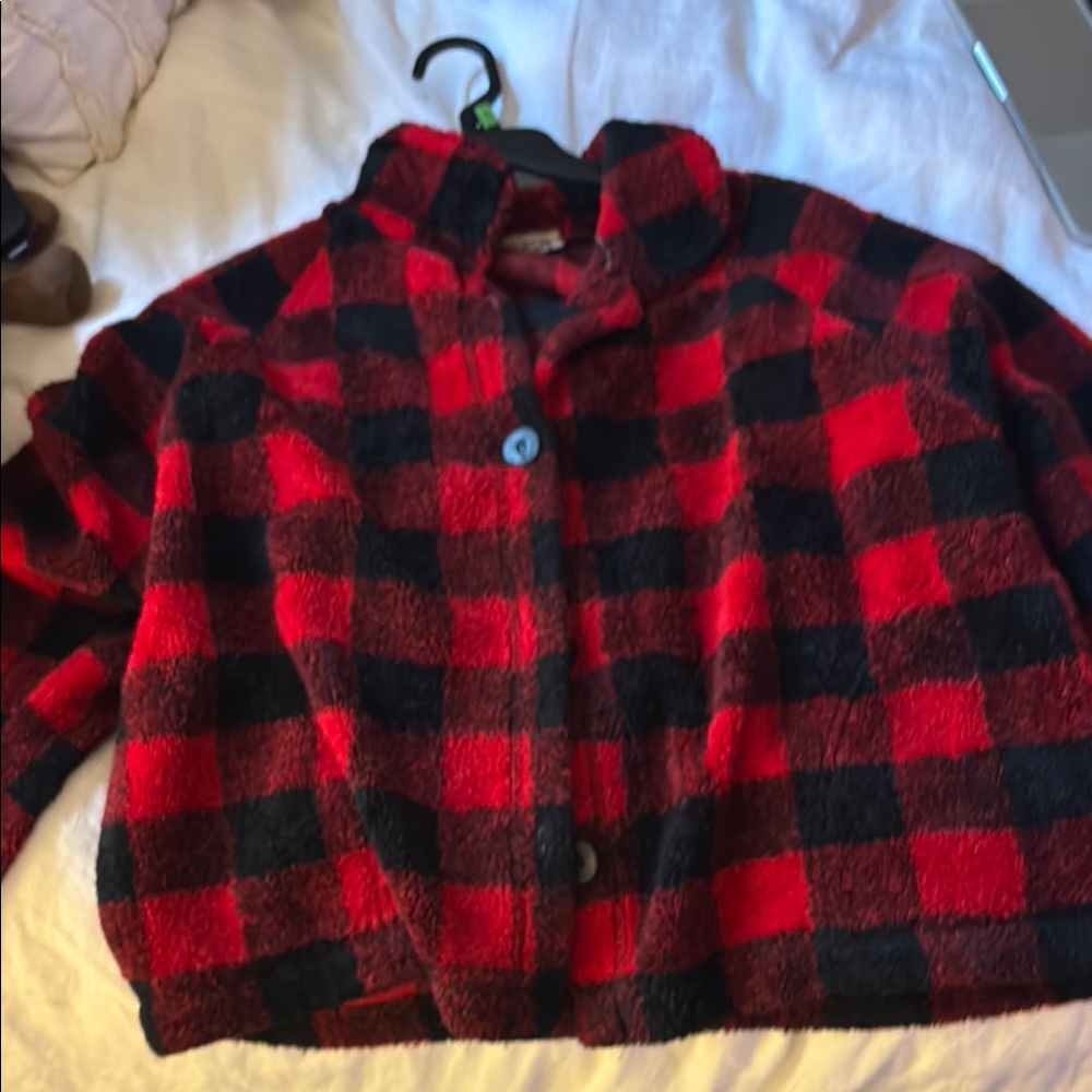 Unisex Red and Black Plaid Jacket